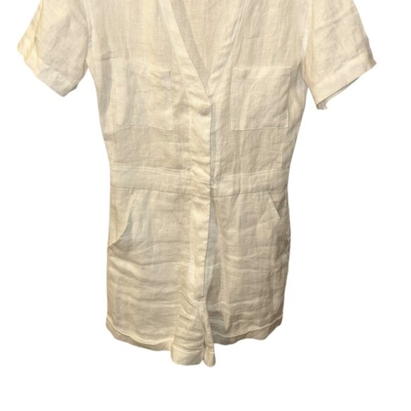 Rivet Utility Los Angeles White linen romper shorts jumpsuit XS - Picture 7 of 7